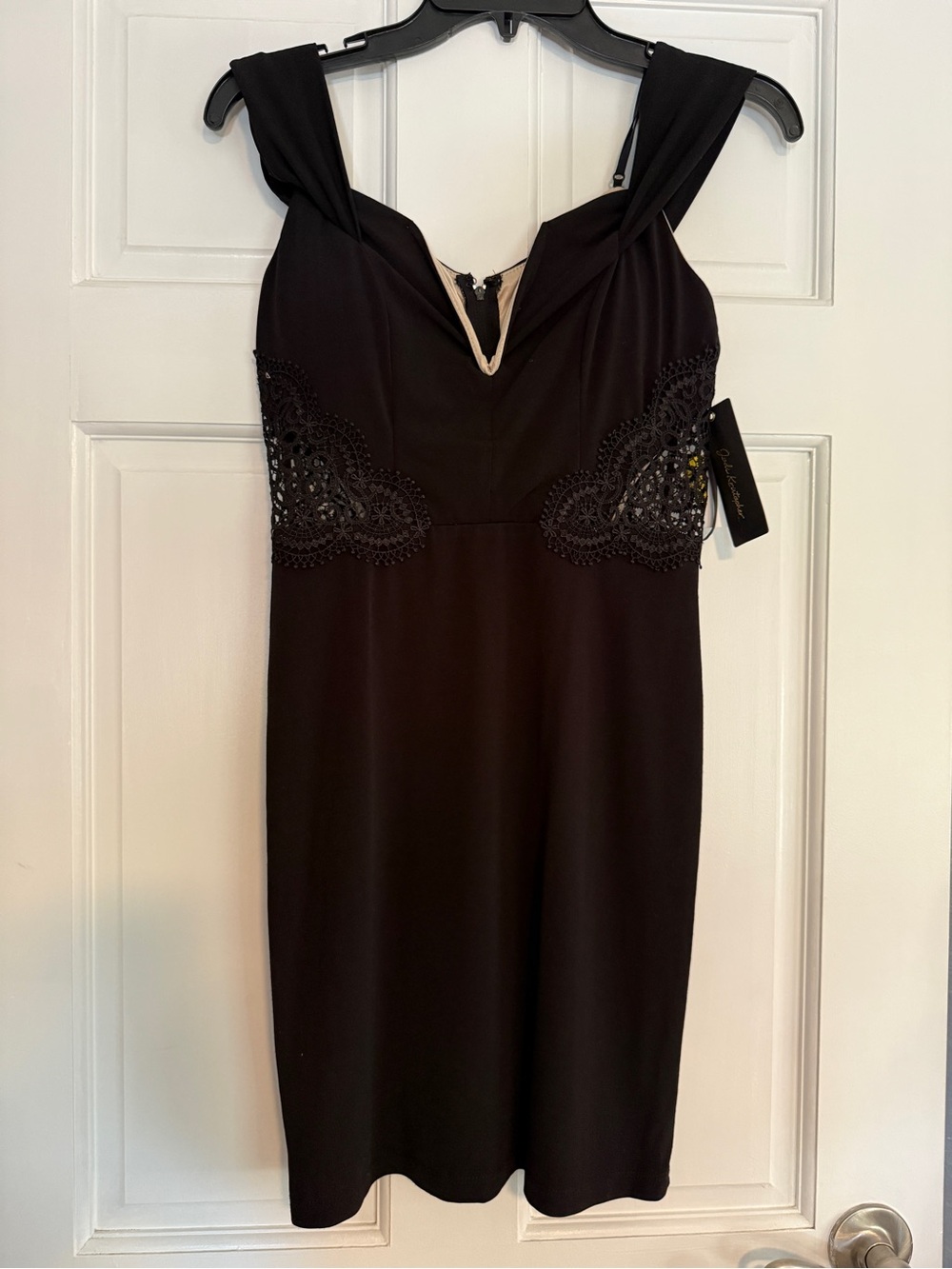 Jodi Kristopher Black Lace Overlay Dress